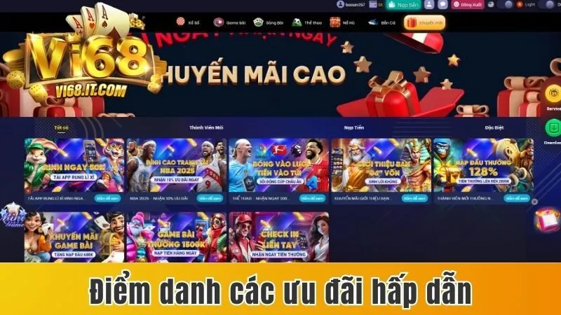 Vi68 - Không Gian Giải Trí Uy Tín, Đăng Ký Nhận Thưởng Lớn 23 Điểm Danh Các Ưu Đãi Hấp Dẫn Tại Nhà Cái